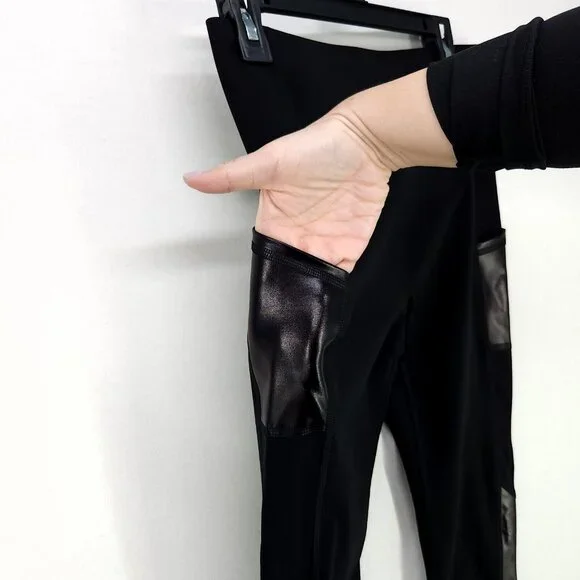 Spanx Every Wear Gloss Pockets Leggings Womens Size XS Very Black Tummy Control - Picture 8 of 16